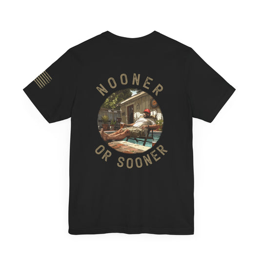 NOONER OR SOONER TEE - BLACK - Iron Grit Apparel