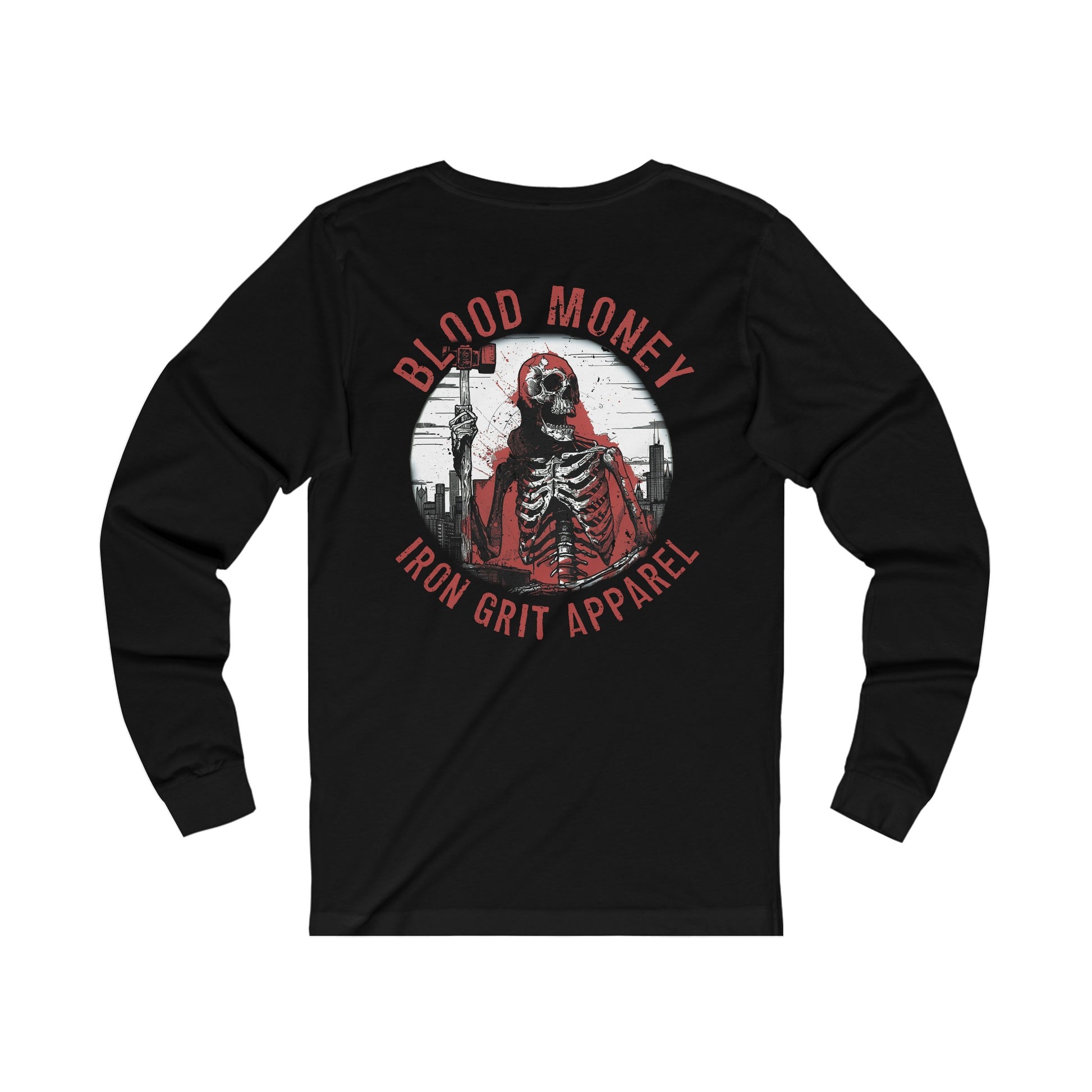 BLOOD MONEY LONG SLEEVE - BLACK - Iron Grit Apparel