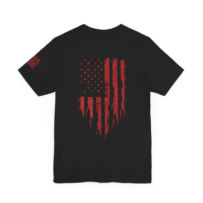 DISTRESSED FLAG TEE - BLACK - Iron Grit Apparel